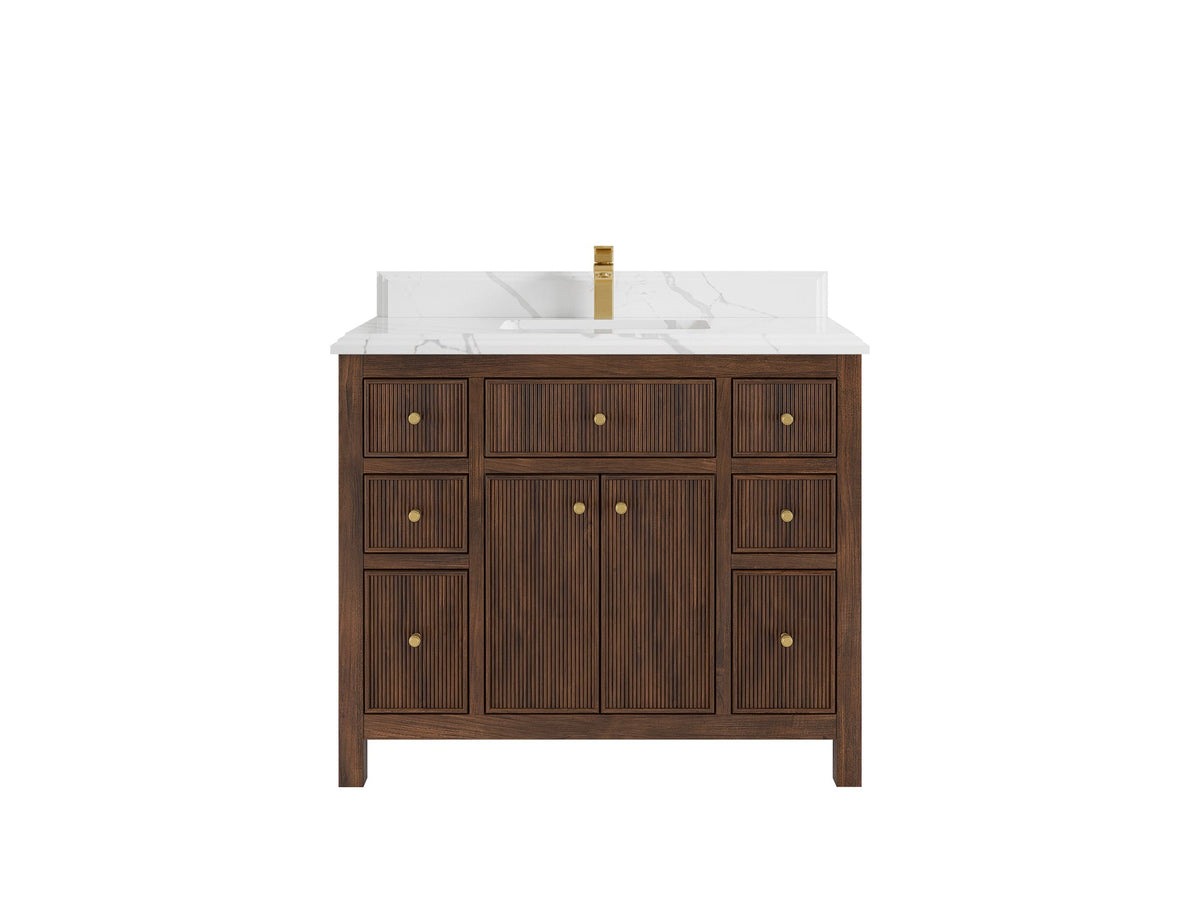Sonoma Teak Wood 42 in. W x 22 in. D Single Sink Bathroom Vanity - Willow Bath and Vanity