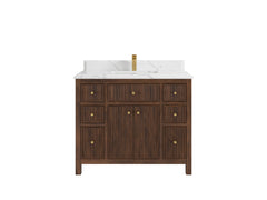 Sonoma Reeded Teak Wood 42 in. W x 22 in. D Single Sink Bathroom Vanity - photo 16