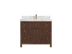 Sonoma Reeded Teak Wood 42 in. W x 22 in. D Single Sink Bathroom Vanity - photo 13