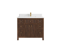 Sonoma Reeded Teak Wood 42 in. W x 22 in. D Single Sink Bathroom Vanity - photo 15