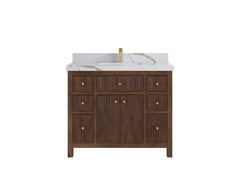 Sonoma Reeded Teak Wood 42 in. W x 22 in. D Single Sink Bathroom Vanity - photo 9
