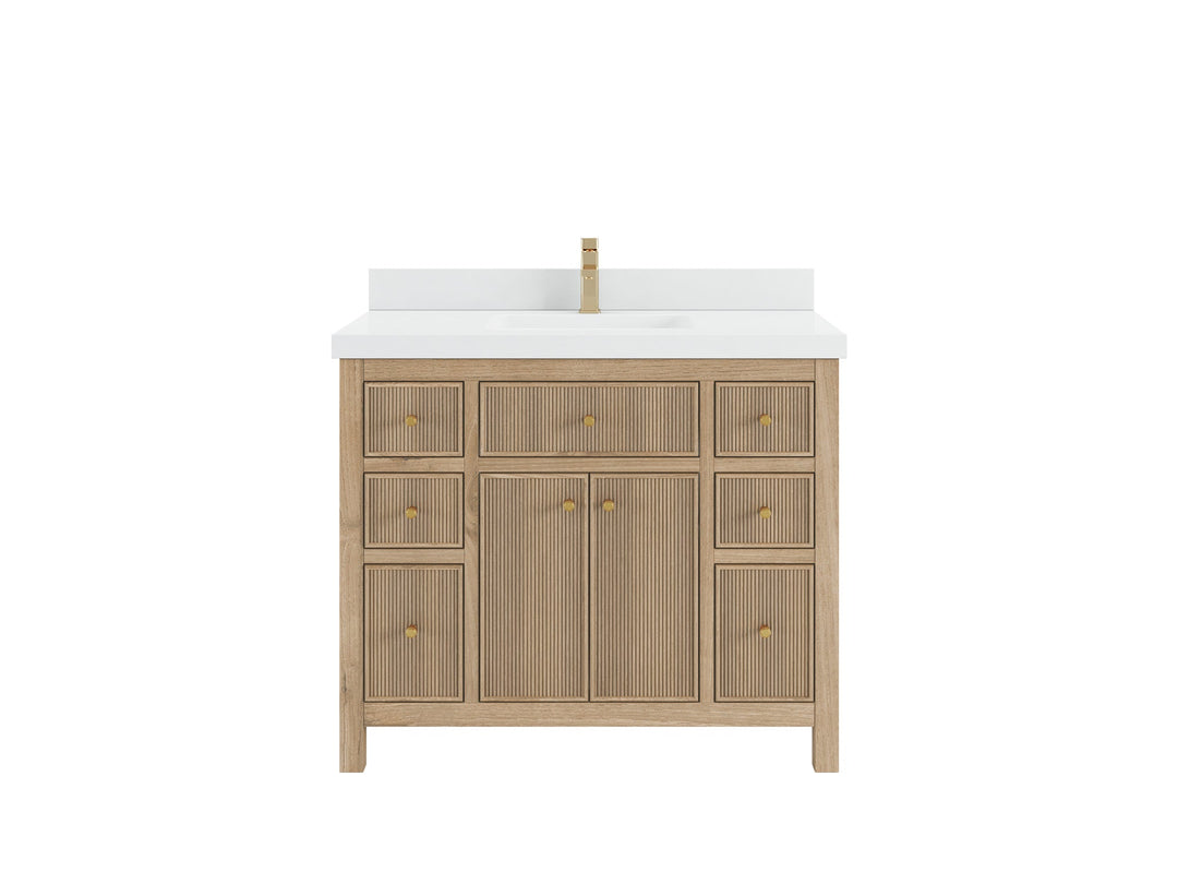 Sonoma Teak Wood 42 in. W x 22 in. D Single Sink Bathroom Vanity - Willow Bath and Vanity