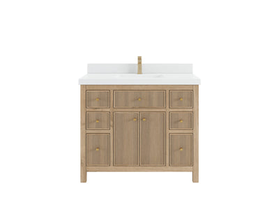 Sonoma Teak Wood 42 in. W x 22 in. D Single Sink Bathroom Vanity - Willow Bath and Vanity