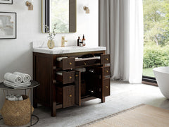 Sonoma Reeded Teak Wood 42 in. W x 22 in. D Single Sink Bathroom Vanity - photo 3