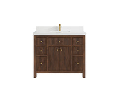 Sonoma Reeded Teak Wood 42 in. W x 22 in. D Single Sink Bathroom Vanity - photo 24