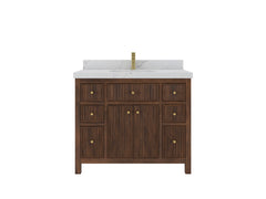 Sonoma Reeded Teak Wood 42 in. W x 22 in. D Single Sink Bathroom Vanity - photo 1