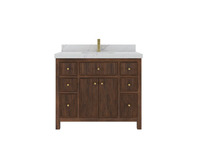 Sonoma Teak Wood 42 in. W x 22 in. D Single Sink Bathroom Vanity - Willow Bath and Vanity