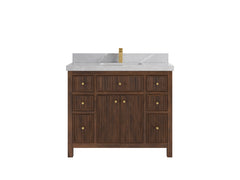 Sonoma Reeded Teak Wood 42 in. W x 22 in. D Single Sink Bathroom Vanity - photo 18