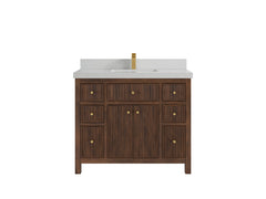 Sonoma Reeded Teak Wood 42 in. W x 22 in. D Single Sink Bathroom Vanity - photo 14