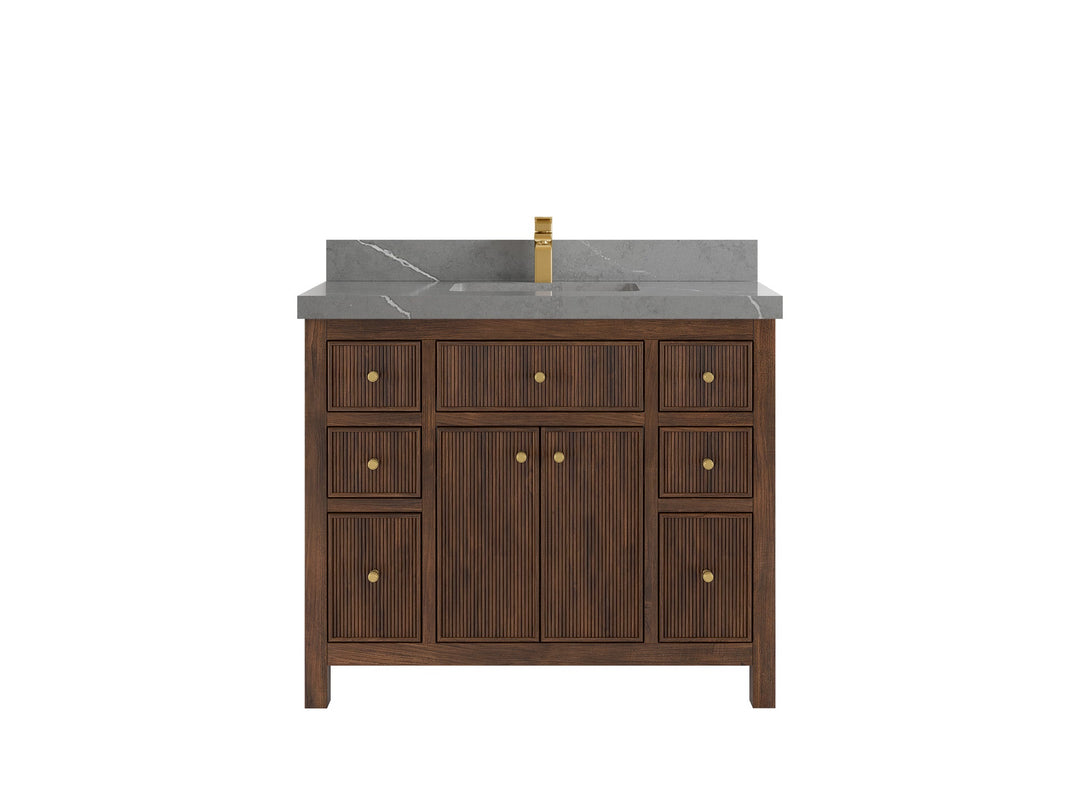 Sonoma Teak Wood 42 in. W x 22 in. D Single Sink Bathroom Vanity - Willow Bath and Vanity