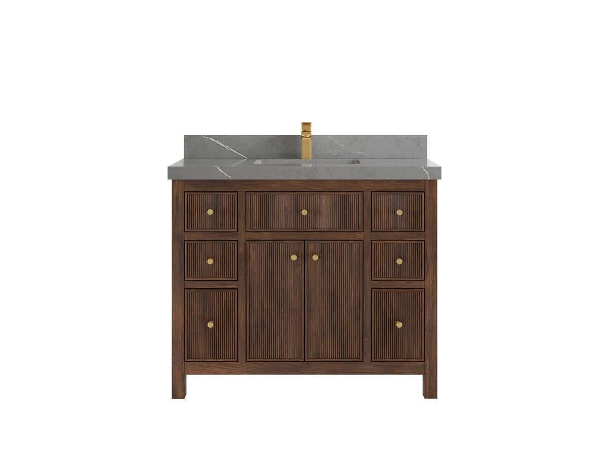 Sonoma Teak Wood 42 in. W x 22 in. D Single Sink Bathroom Vanity - Willow Bath and Vanity