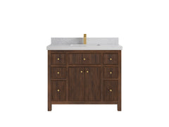 Sonoma Reeded Teak Wood 42 in. W x 22 in. D Single Sink Bathroom Vanity - photo 25