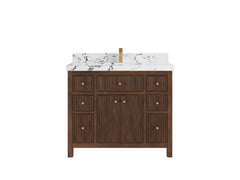 Sonoma Reeded Teak Wood 42 in. W x 22 in. D Single Sink Bathroom Vanity - photo 22