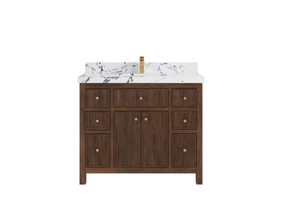 Sonoma Teak Wood 42 in. W x 22 in. D Single Sink Bathroom Vanity - Willow Bath and Vanity
