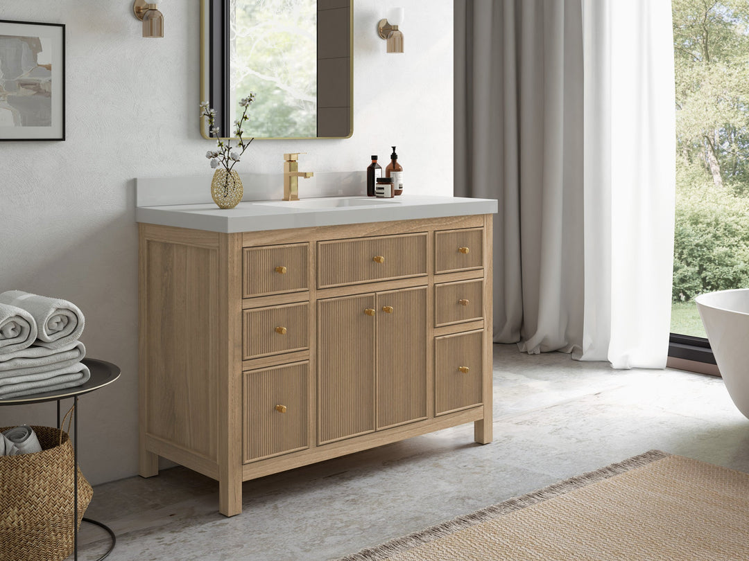 Sonoma Teak Wood 48 in. W x 22 in. D Single Sink Bathroom Vanity - Willow Bath and Vanity