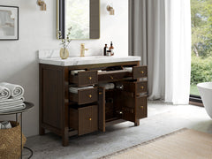 Sonoma Reeded Teak Wood 48 in. W x 22 in. D Single Sink Bathroom Vanity - photo 3