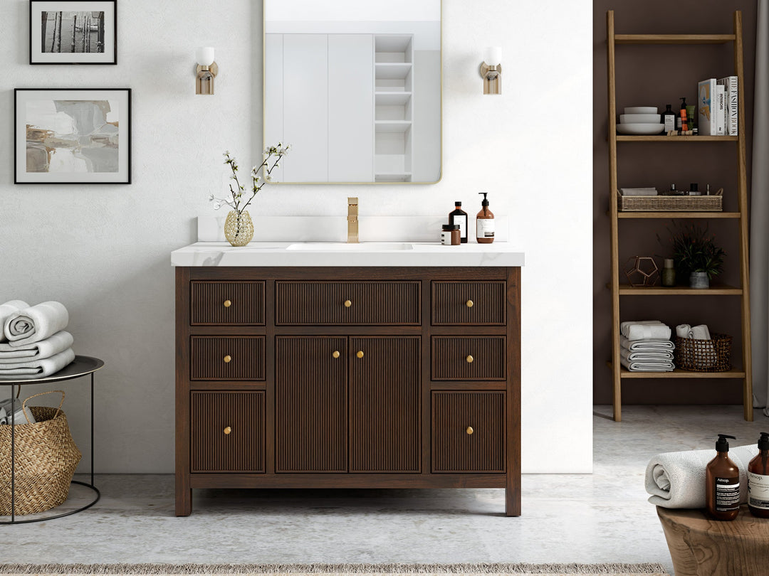 Sonoma Teak Wood 48 in. W x 22 in. D Single Sink Bathroom Vanity - Willow Bath and Vanity