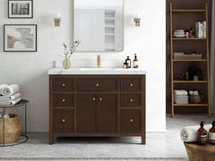 Sonoma Reeded Teak Wood 48 in. W x 22 in. D Single Sink Bathroom Vanity - photo 4