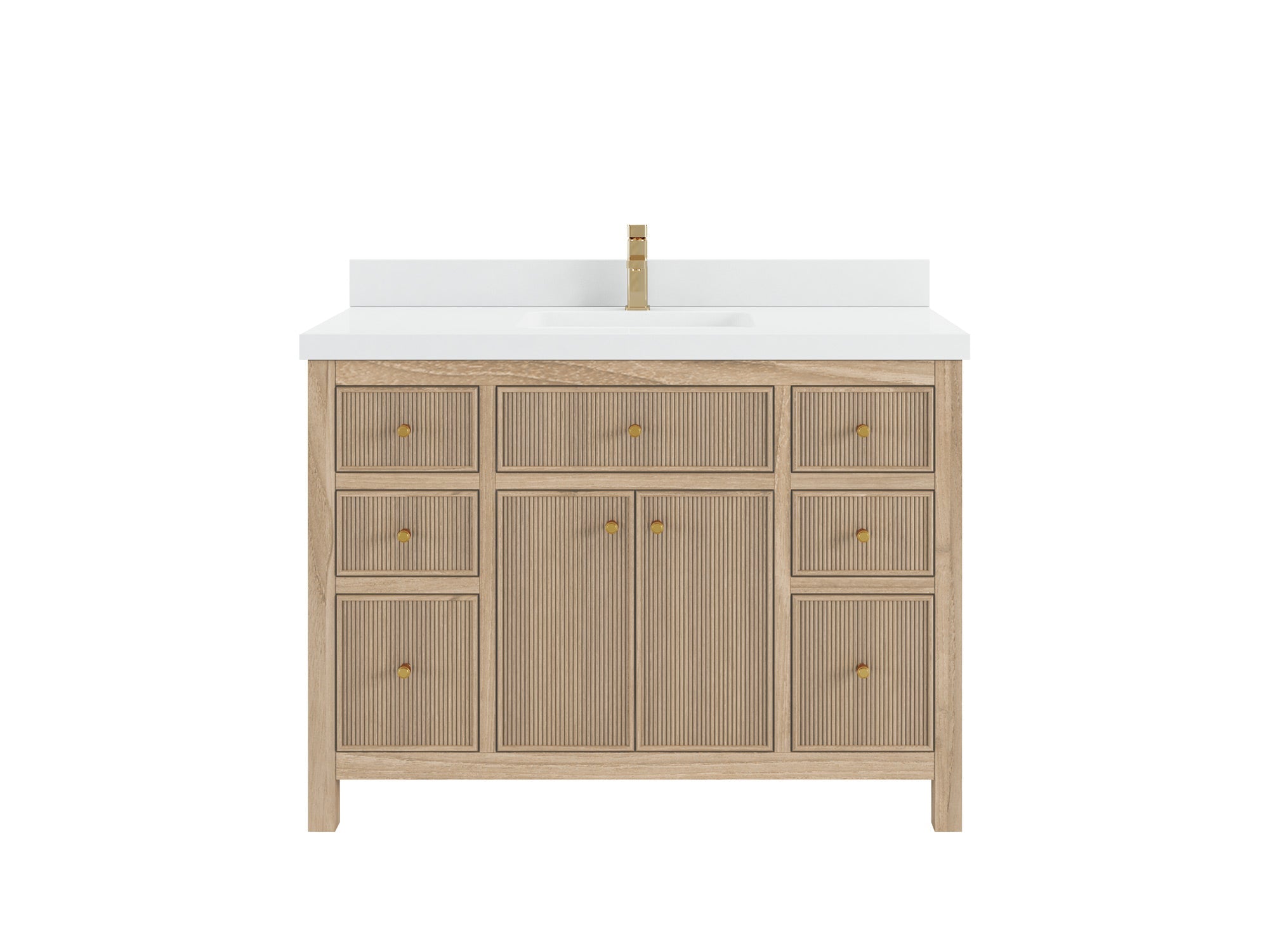 Sonoma Teak Wood 48 in. W x 22 in. D Single Sink Bathroom Vanity in Light Gray Washed - Willow Bath and Vanity