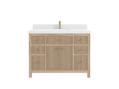 Sonoma Reeded Teak Wood 48 in. W x 22 in. D Single Sink Bathroom Vanity - photo 1