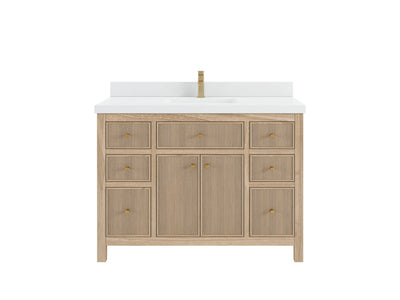 Sonoma Teak Wood 48 in. W x 22 in. D Single Sink Bathroom Vanity in Light Gray Washed - Willow Bath and Vanity