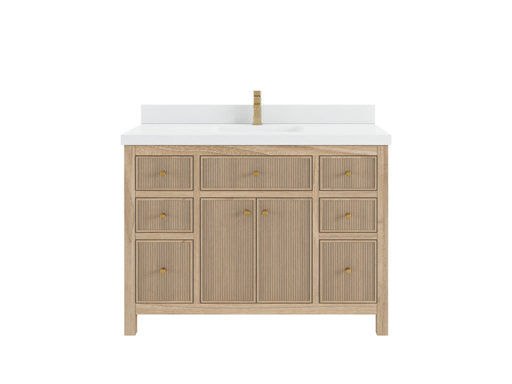 Sonoma Teak Wood 48 in. W x 22 in. D Single Sink Bathroom Vanity in Light Gray Washed - photo 1