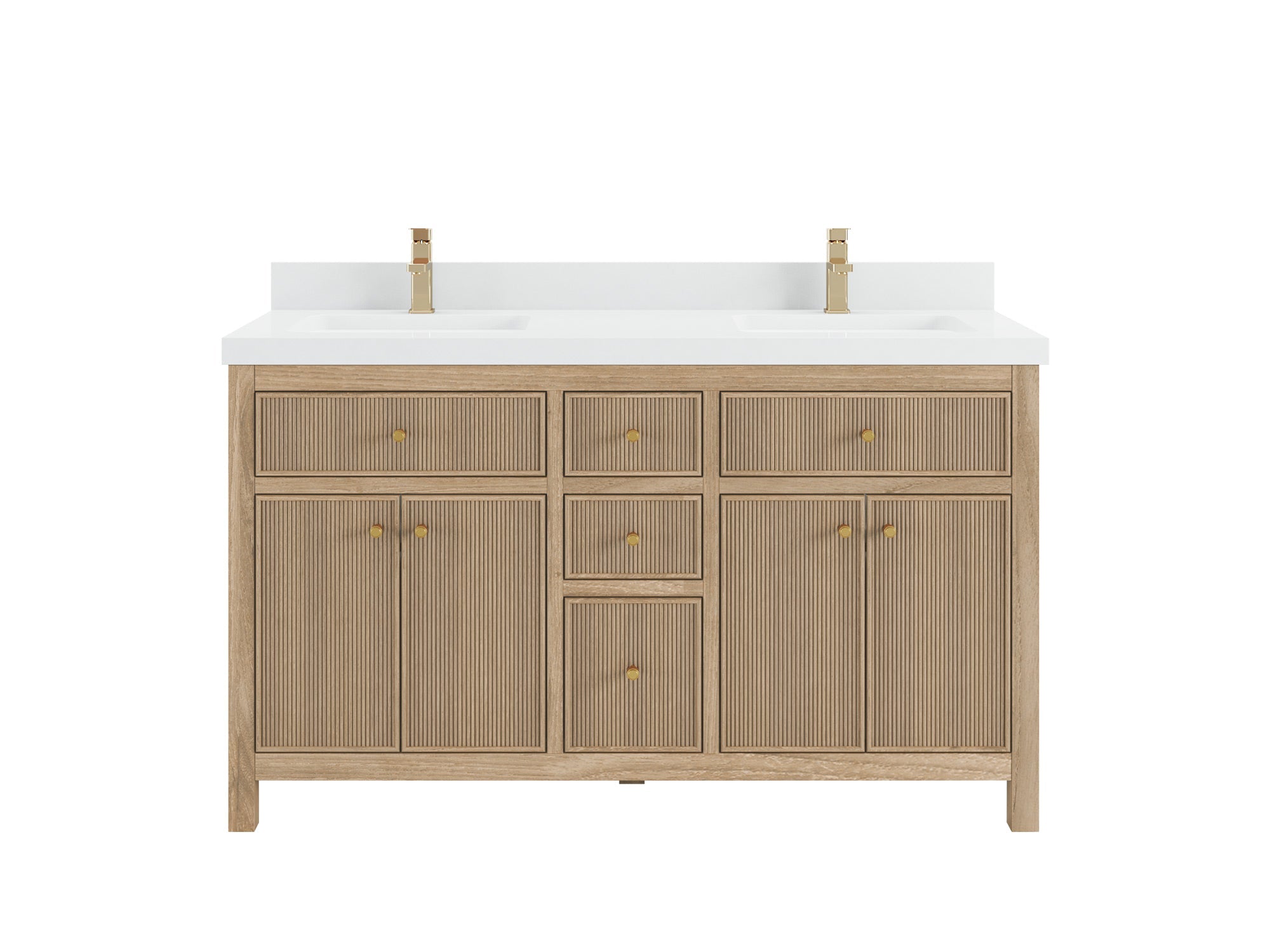 Sonoma Teak Wood 60 in. W x 22 in. D Double Sink Bathroom Vanity - Willow Bath and Vanity