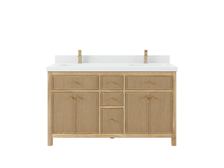 Sonoma Teak Wood 60 in. W x 22 in. D Double Sink Bathroom Vanity - photo 1