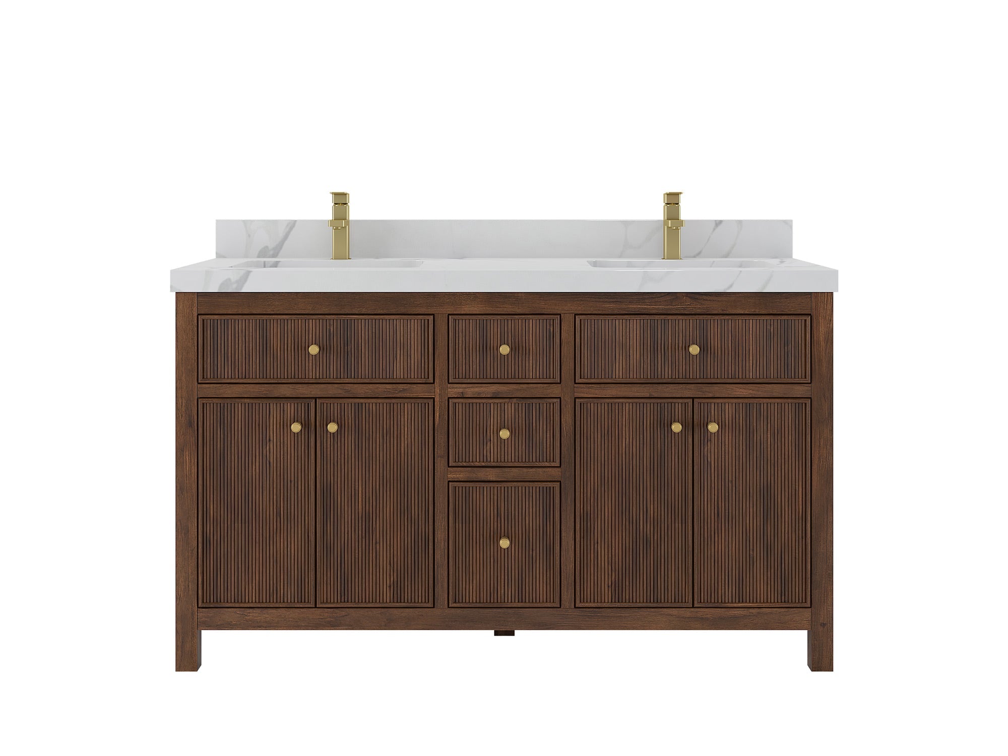 Sonoma Teak Wood 60 in. W x 22 in. D Double Sink Bathroom Vanity - Willow Bath and Vanity