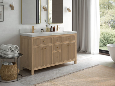 Sonoma Teak Wood 60 in. W x 22 in. D Double Sink Bathroom Vanity - Willow Bath and Vanity
