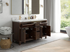 Sonoma Reeded Teak Wood 60 in. W x 22 in. D Double Sink Bathroom Vanity - photo 3