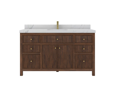 Sonoma Teak Wood 60 in. W x 22 in. D Single Sink Bathroom Vanity - Willow Bath and Vanity