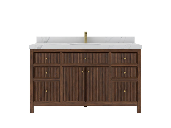 Sonoma Teak Wood 60 in. W x 22 in. D Single Sink Bathroom Vanity - photo 1
