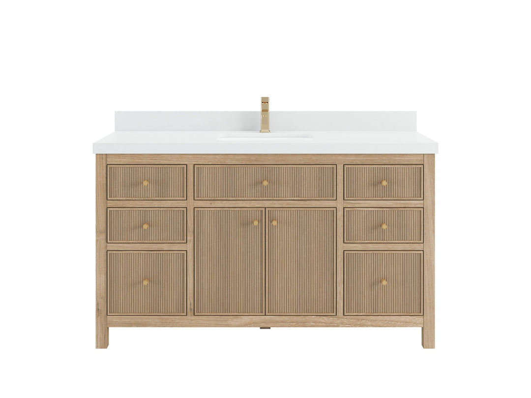 Sonoma Teak Wood 60 in. W x 22 in. D Single Sink Bathroom Vanity - Willow Bath and Vanity