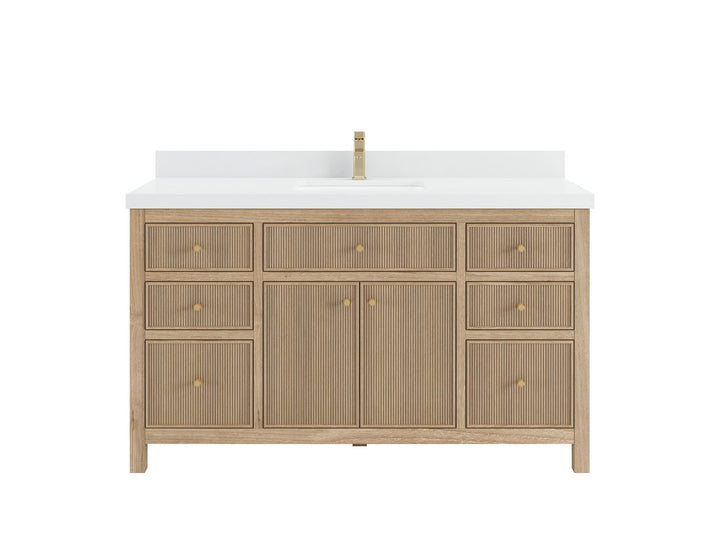 Sonoma Teak Wood 60 in. W x 22 in. D Single Sink Bathroom Vanity - photo 1