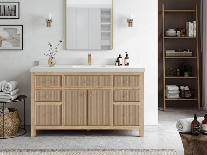 Sonoma Teak Wood 60 in. W x 22 in. D Single Sink Bathroom Vanity - photo 4
