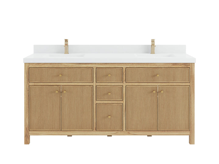 Sonoma Teak Wood 72 in. W x 22 in. D Double Sink Bathroom Vanity - photo 1