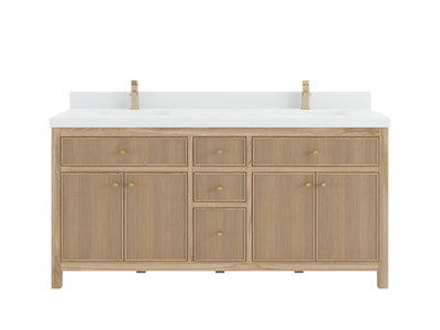 Sonoma Teak Wood 72 in. W x 22 in. D Double Sink Bathroom Vanity - Willow Bath and Vanity