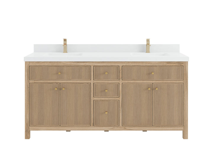 Sonoma Teak Wood 72 in. W x 22 in. D Double Sink Bathroom Vanity - photo 1