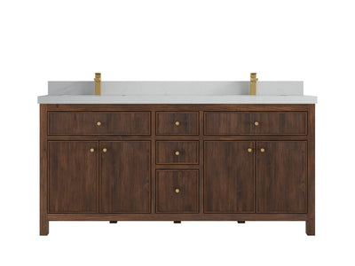Sonoma Teak Wood 72 in. W x 22 in. D Double Sink Bathroom Vanity - Willow Bath and Vanity