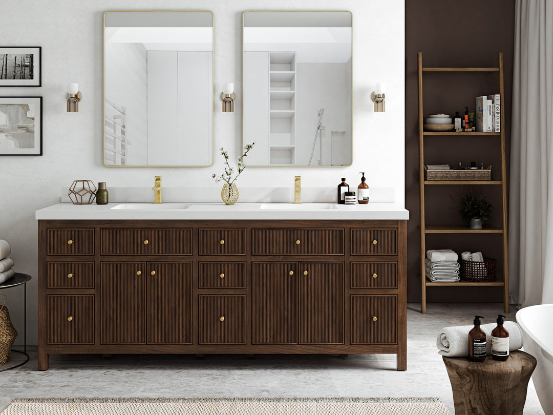 Sonoma Teak Wood 84 in. W x 22 in. D Double Sink Bathroom Vanity - Willow Bath and Vanity