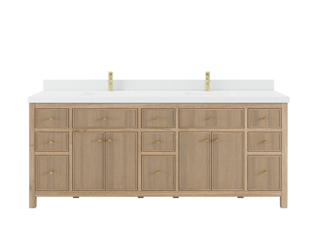 Sonoma Teak Wood 84 in. W x 22 in. D Double Sink Bathroom Vanity - Willow Bath and Vanity