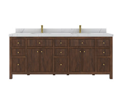Sonoma Reeded Teak Wood 84 in. W x 22 in. D Double Sink Bathroom Vanity - photo 1