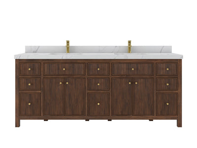 Sonoma Teak Wood 84 in. W x 22 in. D Double Sink Bathroom Vanity - Willow Bath and Vanity