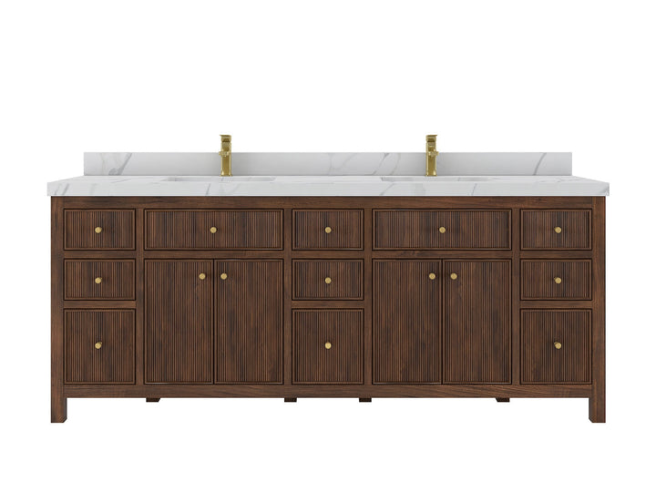 Sonoma Teak Wood 84 in. W x 22 in. D Double Sink Bathroom Vanity - photo 1