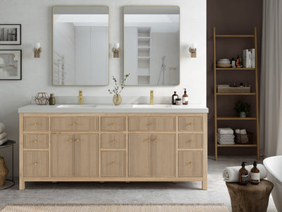 Sonoma Teak Wood 84 in. W x 22 in. D Double Sink Bathroom Vanity - Willow Bath and Vanity