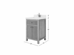 Sonoma White Oak 24 in. W x 22 in. D Single Sink Bathroom Vanity - photo 2