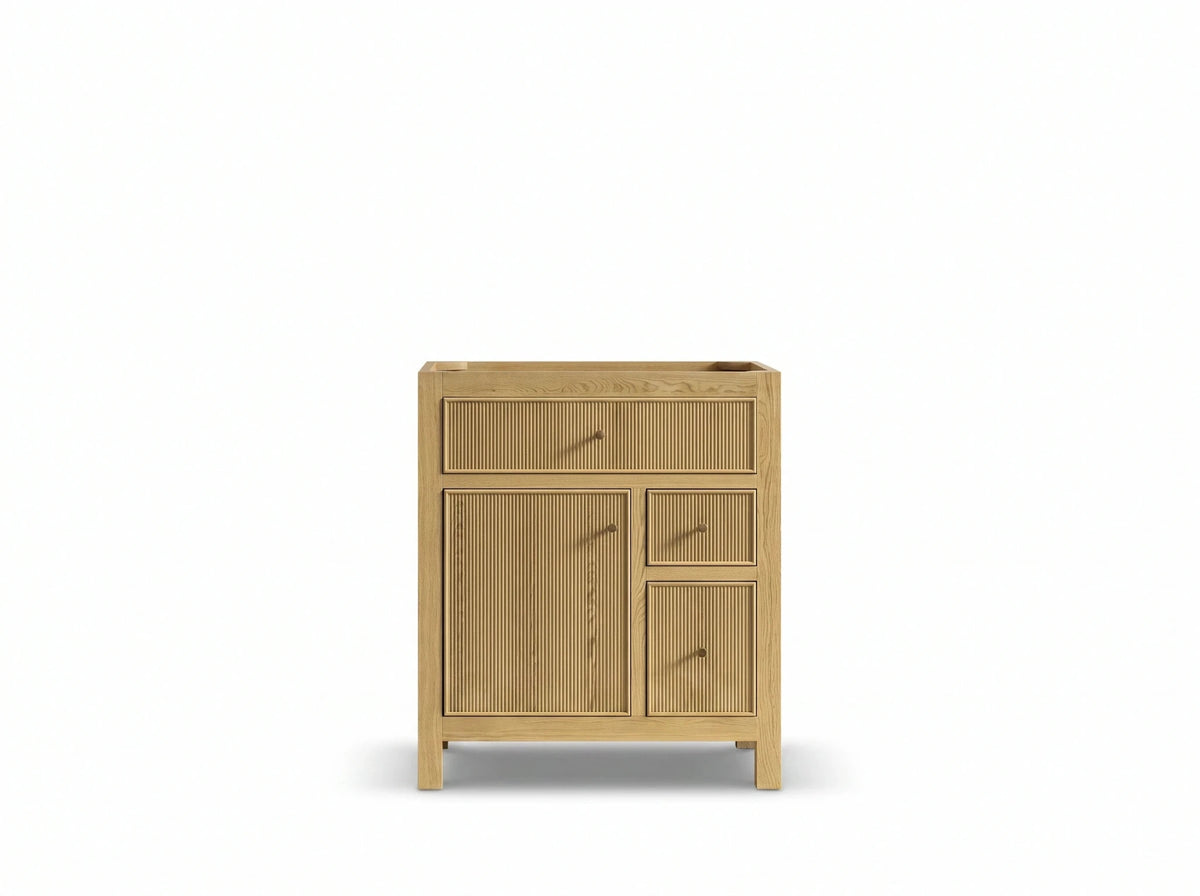 Sonoma White Oak 30 in. W x 22 in. D Single Sink Reeded Bathroom Vanity - Willow Bath and Vanity