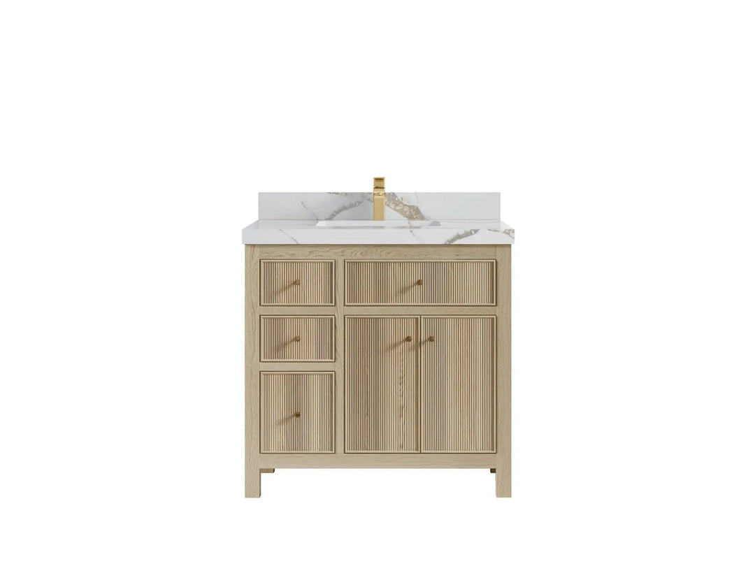 Sonoma White Oak 36 in. W x 22 in. D Center Sink Bathroom Vanity - Willow Bath and Vanity