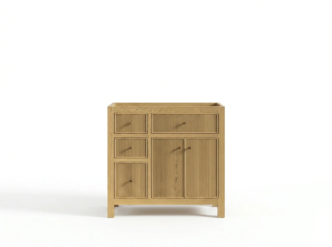 Sonoma White Oak 36 in. W x 22 in. D Center Sink Reeded Bathroom Vanity | 
              
                White Oak
                
                  
             - SON_WHOK_WHQZ_36CR - photo №28